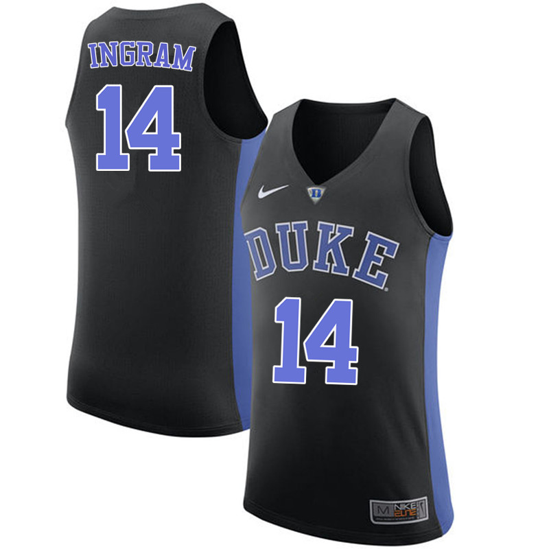 Duke Blue Devils #14 Brandon Ingram College Basketball Jerseys-Black